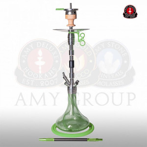 Кальян AMY Deluxe - SS06 Green (Dark Steel) 70см (Полный комплект)