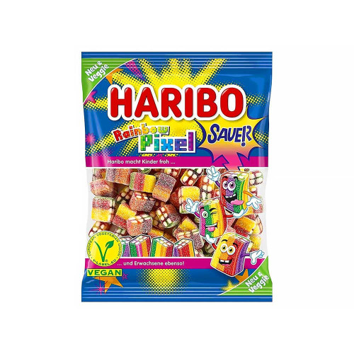 Жевательный мармелад Haribo - Veggie Rainbow Pixel (Кислые цветные пиксели) 160г