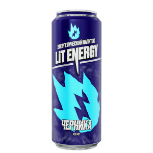 Энергетический напиток LiT ENERGY - Blueberry (Черника) 450мл