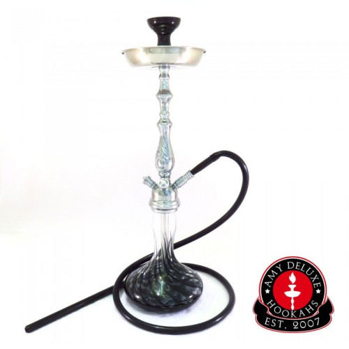 Кальян AMY Deluxe - HPCB 004 С Silver Black Heavy Shay 70см