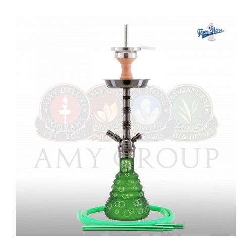 Кальян AMY Deluxe - 4 Stars 460 PSM Black Green 50см
