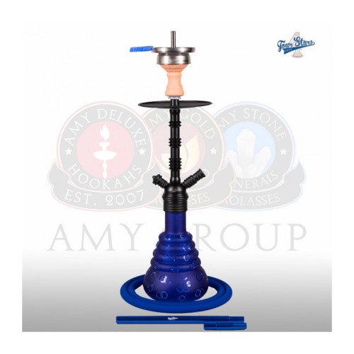 Кальян AMY Deluxe - 4 Stars 460 PSM Black Blue 50см