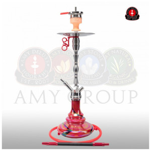 Кальян AMY Deluxe - SS08 Red (HAMMER STEEL) 75см
