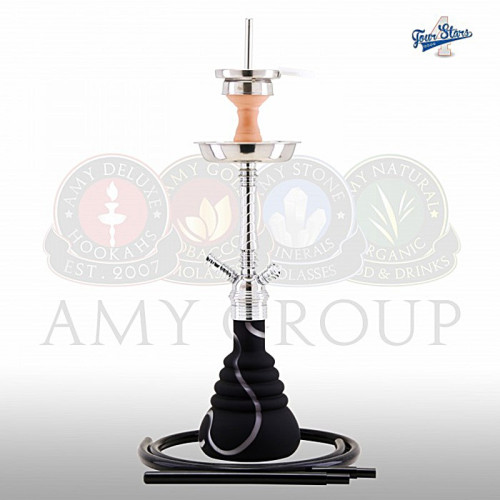 Кальян AMY Deluxe - 4 Stars 450 C-BK Chrome Black 50см