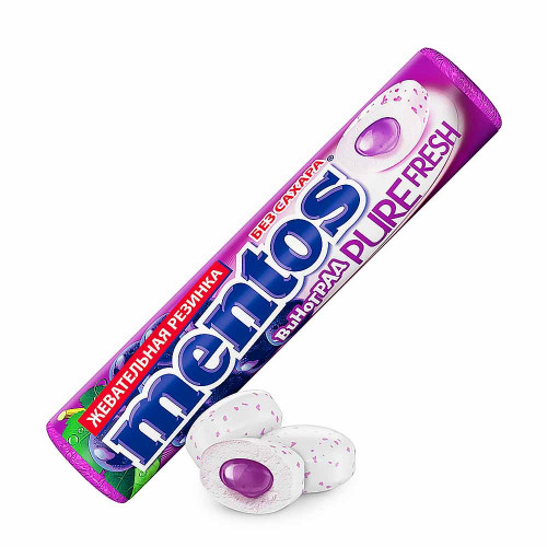 Жевательная резинка Mentos - Pure Fresh (Виноград) 15,5г
