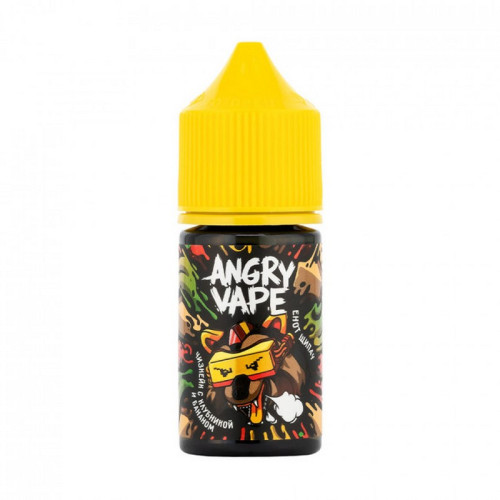 Жидкость Angry Vape - Енот Щипач (Чизкейк с клубникой и бананом) 30мл 20мг