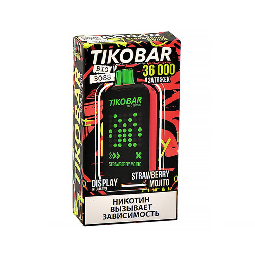 ЭС TIKOBAR BOSS 36000 – Strawberry Mojito (Клубничный мохито)