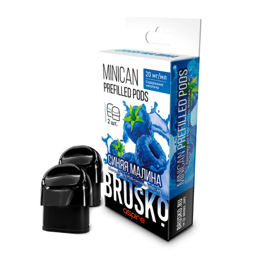 Предзаправленный картридж BRUSKO MINICAN PREFILLED PODS - Синяя малина 2,4мл (цена за 1 шт)