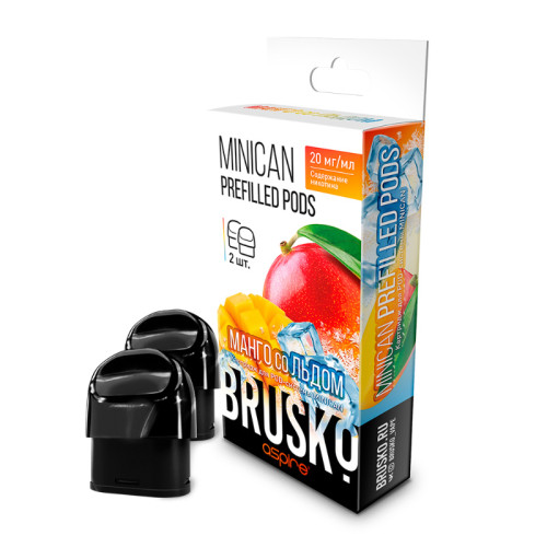 Распродажа Предзаправленный картридж BRUSKO MINICAN PREFILLED PODS - Манго со льдом 2,4мл (цена за 1 шт)