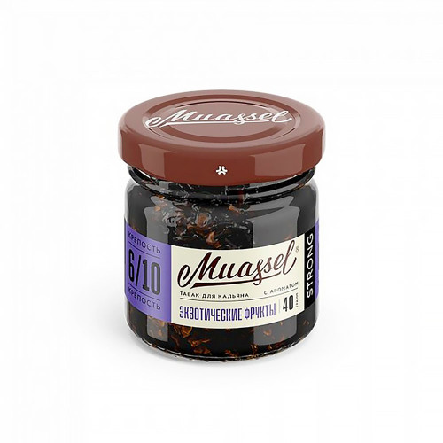 Табак Muassel Strong 40г – Экзотические фрукты (Маракуйя Гуава Киви Манго)