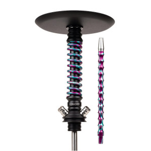 Кальян Mamay Customs - Coilovers MINI Черный Матовый / Purple Tiffany Splash 51см