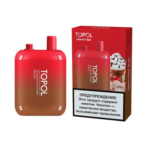 ЭС TOPOL Gemini Bar 10000 – Strawberry Sundae / Mocha (Клубничное мороженое / Мокко)