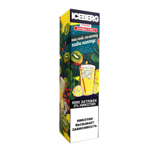 Распродажа ЭС ICEberg Strong 6000 – Кислый лимонад киви кактус (Sour Lemonade Kiwi Cactus)