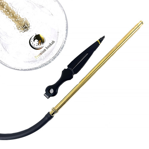 Кальян Seven Star - E-100B-SS GOLD LIGHT GLASS (Светящаяся колба) 67см (полный комплект)