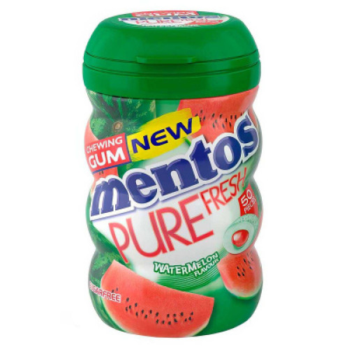 Жевательная резинка Mentos - Pure Fresh Watermelon (Арбуз) банка 60г