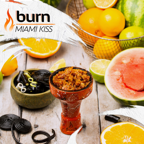 Табак Burn 25г – Miami Kiss (Арбуз Цитрусы Лакрица)