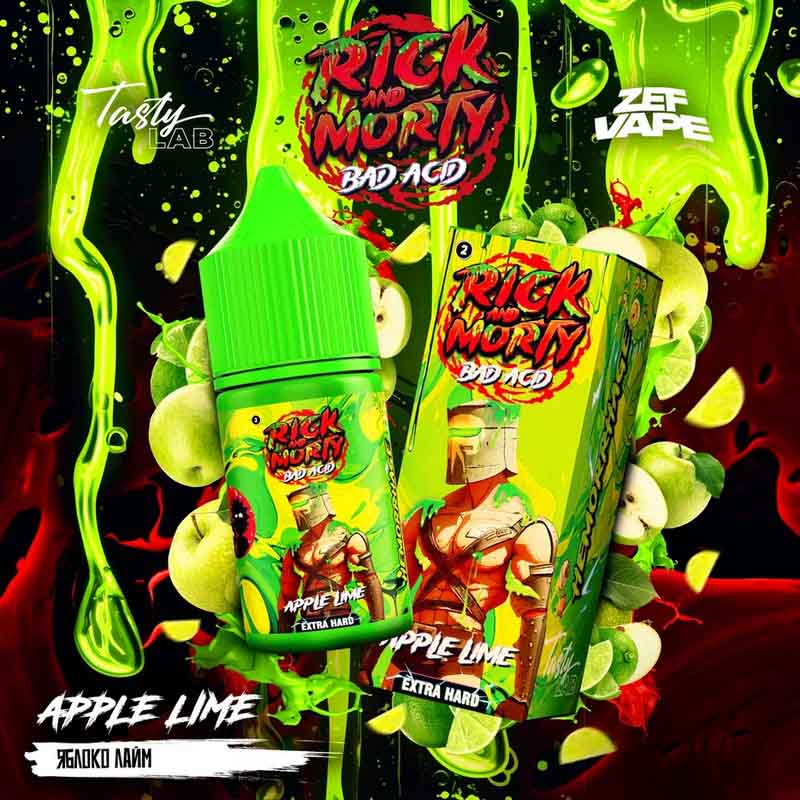 Жидкость Rick & Morty Bad Acid EXTRA HARD - Apple Lime (Яблоко Лайм) 30мл 20мг