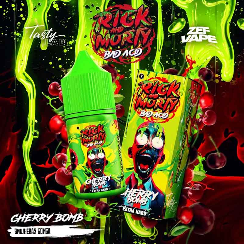 Жидкость Rick & Morty Bad Acid EXTRA HARD - Cherry Bomb (Вишнёвая бомба) 30мл 20мг