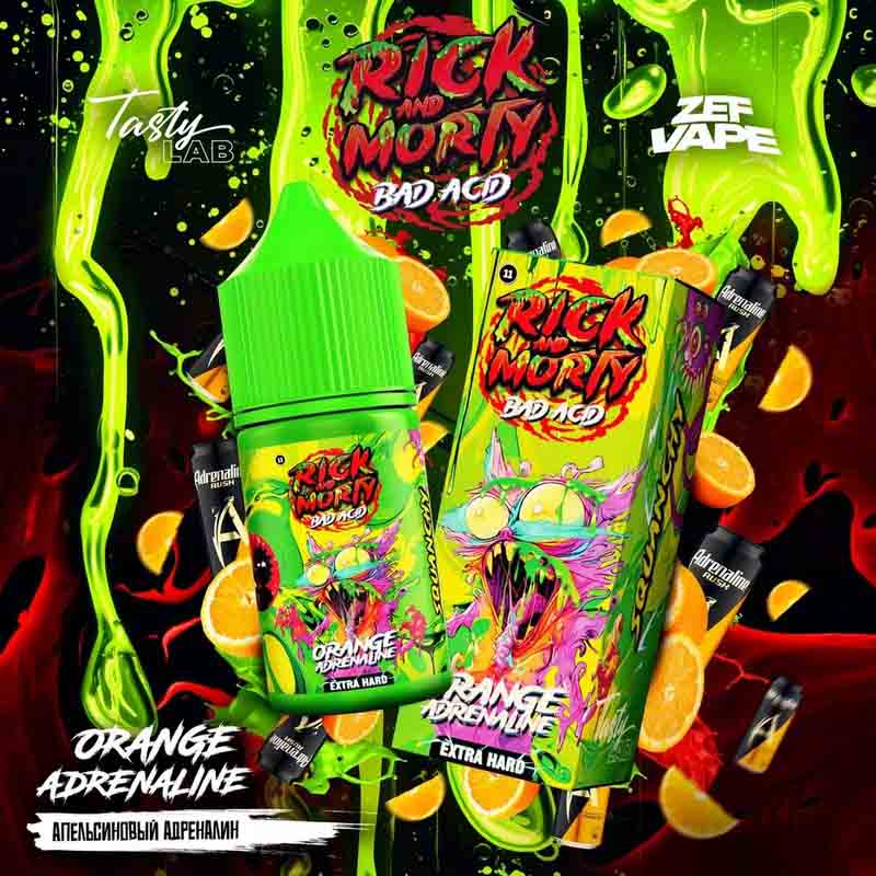 Жидкость Rick & Morty Bad Acid EXTRA HARD - Orange Adrenaline (Апельсиновый Адреналин) 30мл 20мг